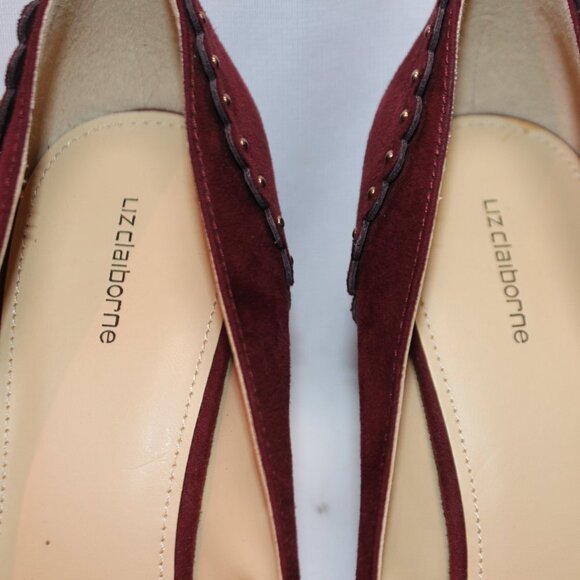 Liz Claibourne Burgundy Platform Heels - Picture 5 of 15